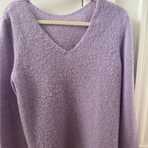 Benetton Lavender V-Neck Women's Sweater